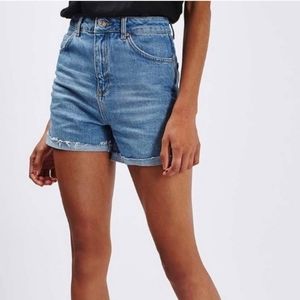 Topshop Moto Distressed Denim Shorts